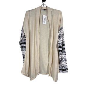 Western Cardigan Tan L Boho Hippie Indie Concert Rodeo Cowgirl Classic Preppy